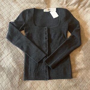 Aritzia Wilfred Lafleur Square Neck Button-Up Sweater